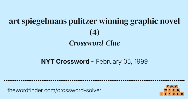 art spiegelmans pulitzer winning graphic novel crossword clue image