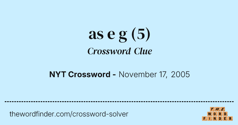 as e g crossword clue image
