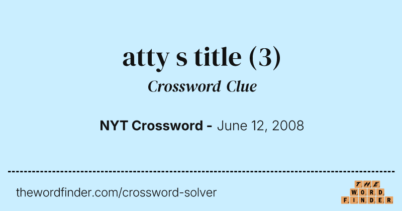 atty s title crossword clue image