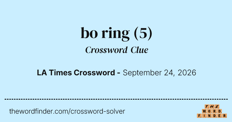 bo ring crossword clue image