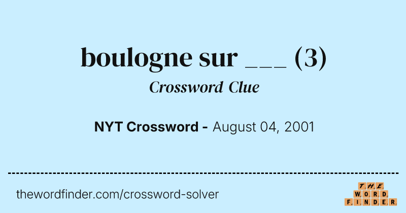 boulogne sur ___ crossword clue image