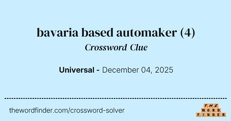bavaria based automaker crossword clue image