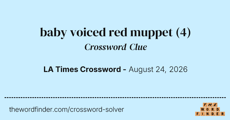 baby voiced red muppet crossword clue image