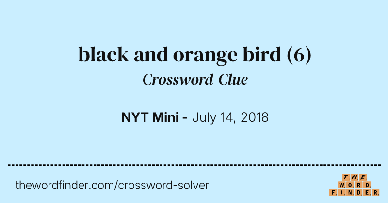 black and orange bird crossword clue image