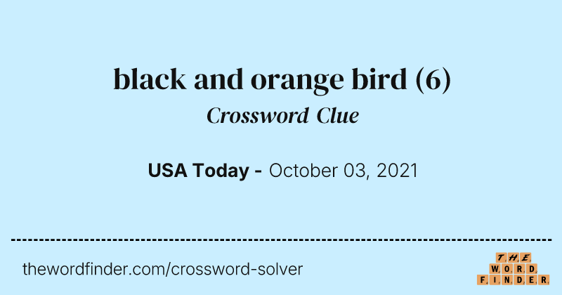 black and orange bird crossword clue image
