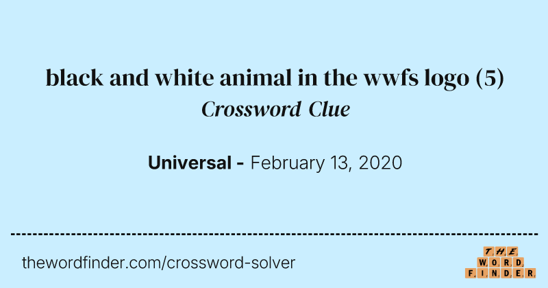 black and white animal in the wwfs logo crossword clue image