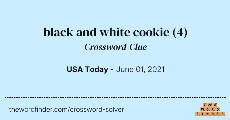 black and white cookie crossword clue image