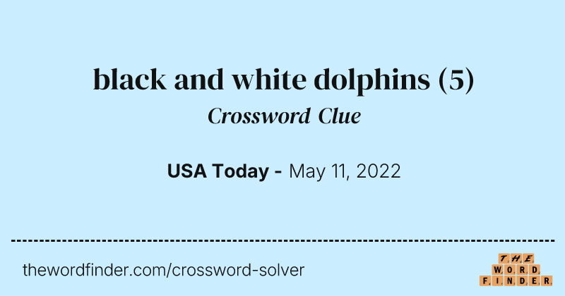 black and white dolphins crossword clue image