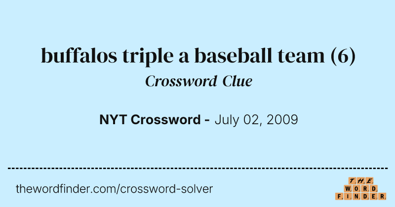 buffalos triple a baseball team crossword clue image
