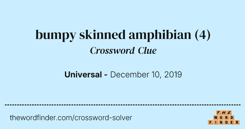 bumpy skinned amphibian crossword clue image