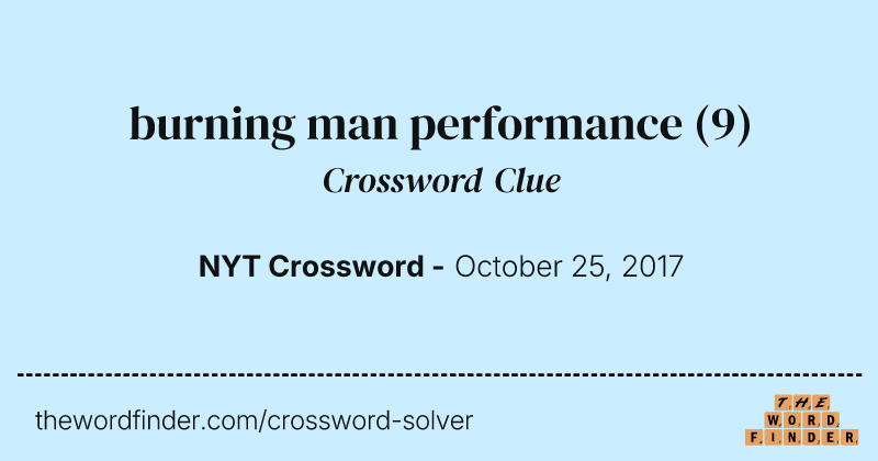 burning man performance crossword clue image
