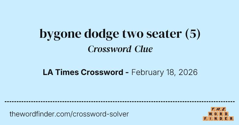 bygone dodge two seater crossword clue image