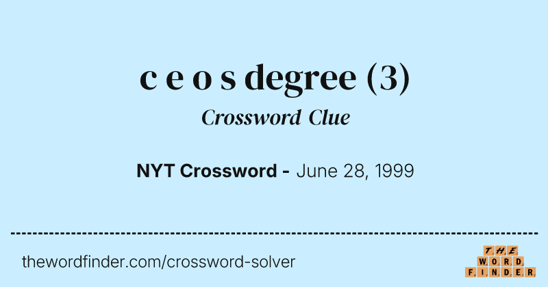 c e o s degree crossword clue image
