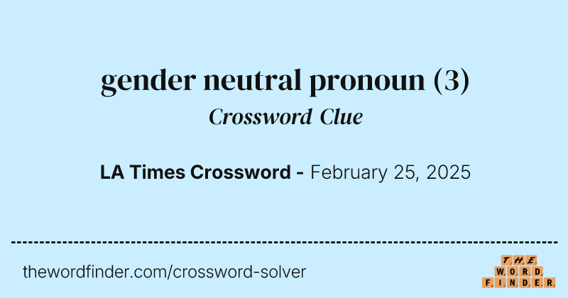 gender neutral pronoun crossword clue image