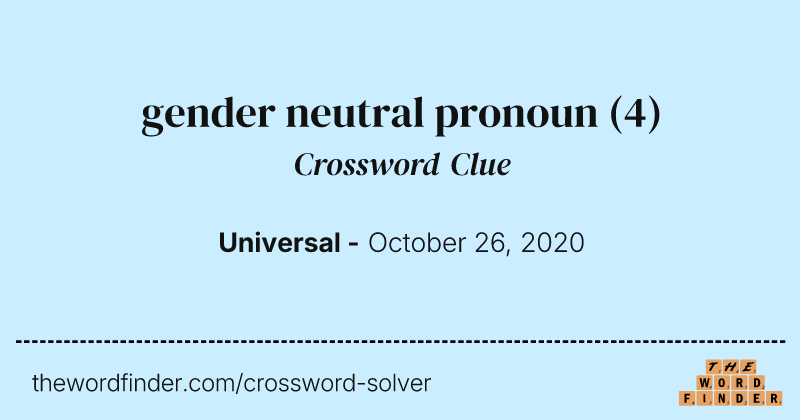 gender neutral pronoun crossword clue image