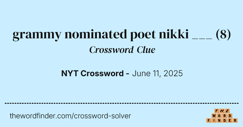 grammy nominated poet nikki ___ crossword clue image