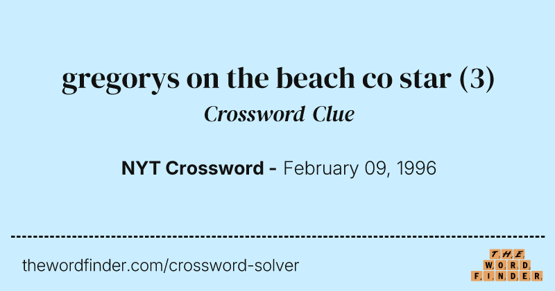 gregorys on the beach co star crossword clue image