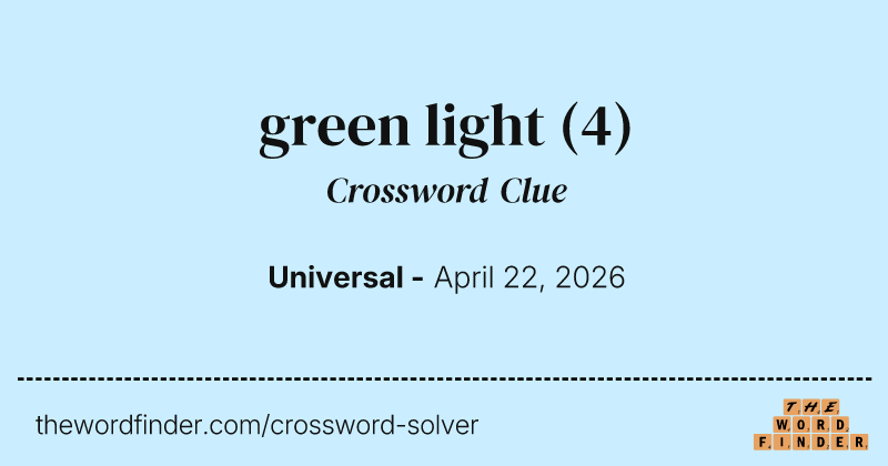 green light crossword clue image