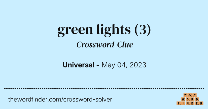 green lights crossword clue image