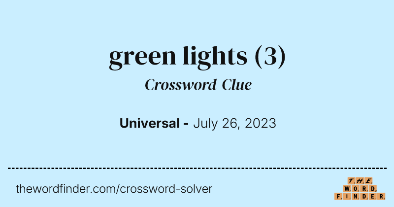 green lights crossword clue image