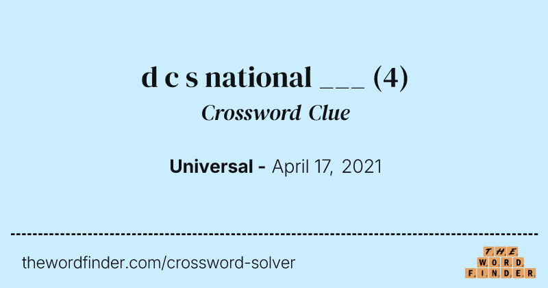 d c s national ___ crossword clue image