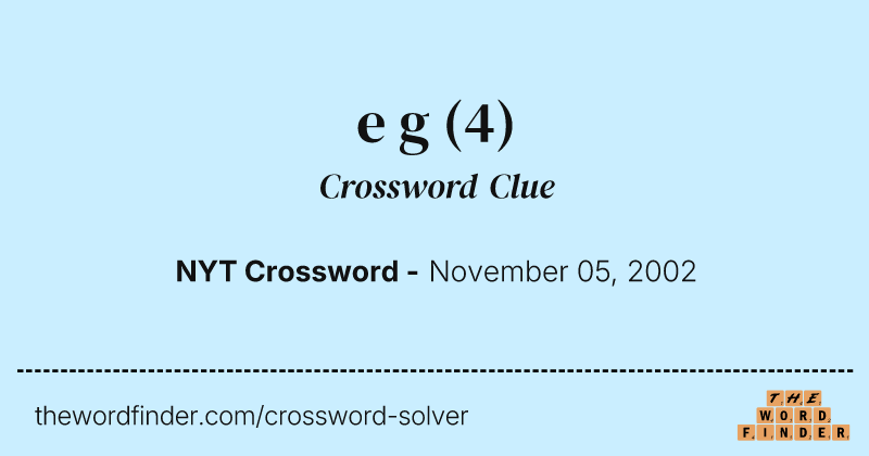 e g crossword clue image