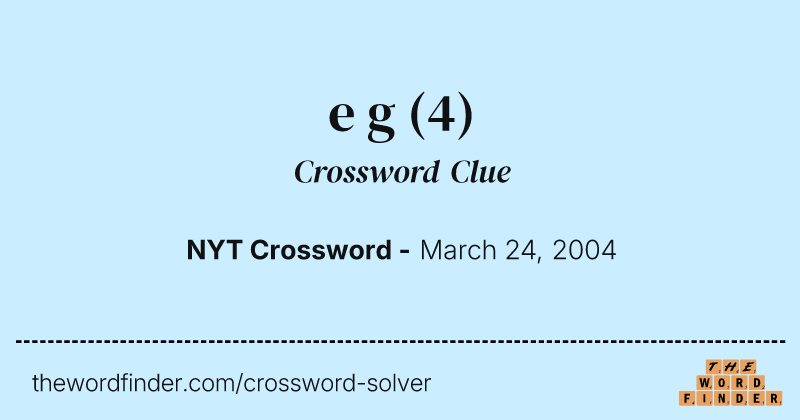 e g crossword clue image