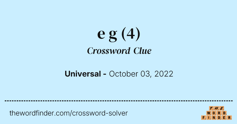 e g crossword clue image