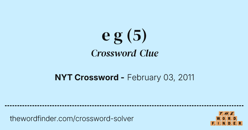 e g crossword clue image