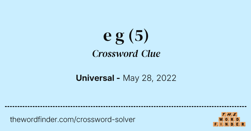 e g crossword clue image