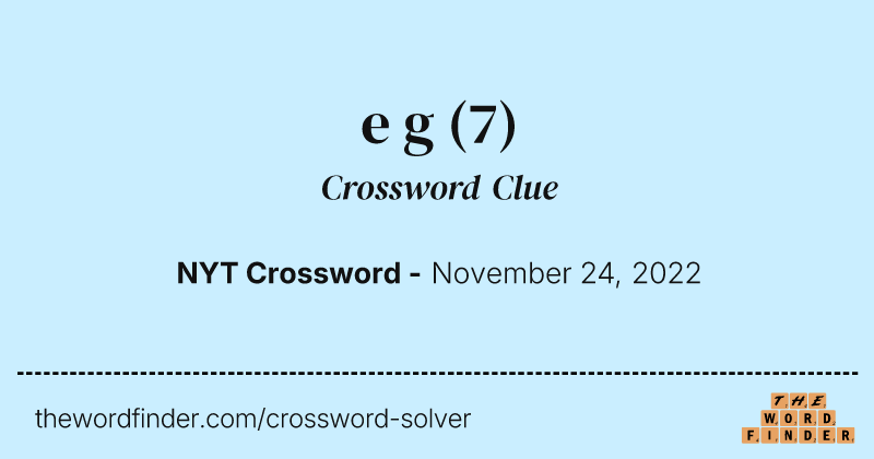 e g crossword clue image