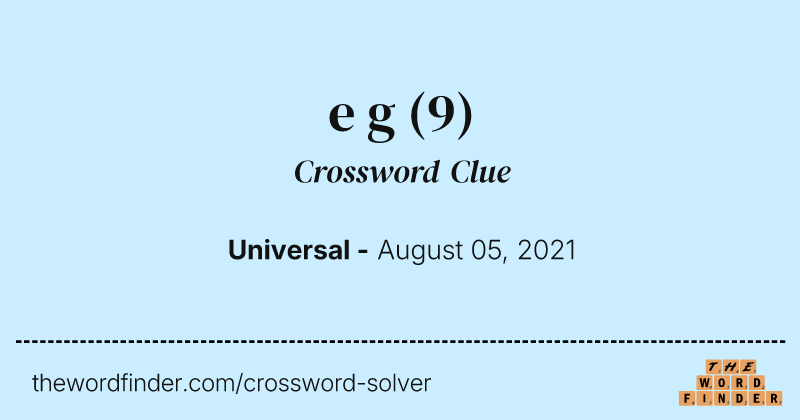 e g crossword clue image