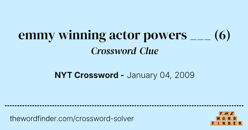 emmy winning actor powers ___ crossword clue image