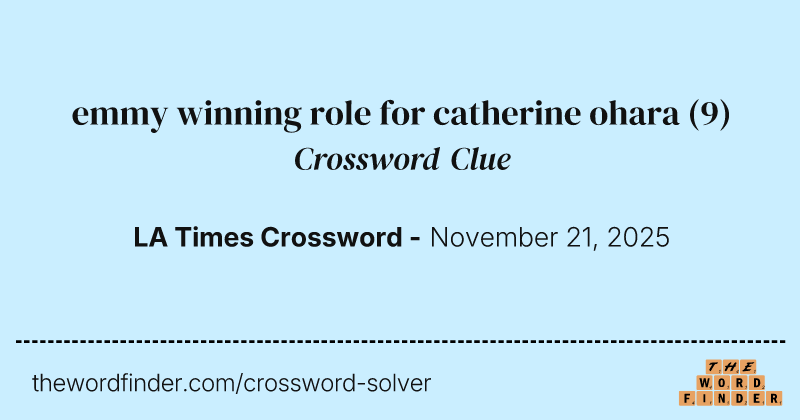 emmy winning role for catherine ohara crossword clue image