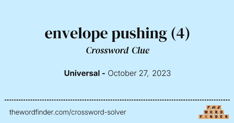 envelope pushing crossword clue image