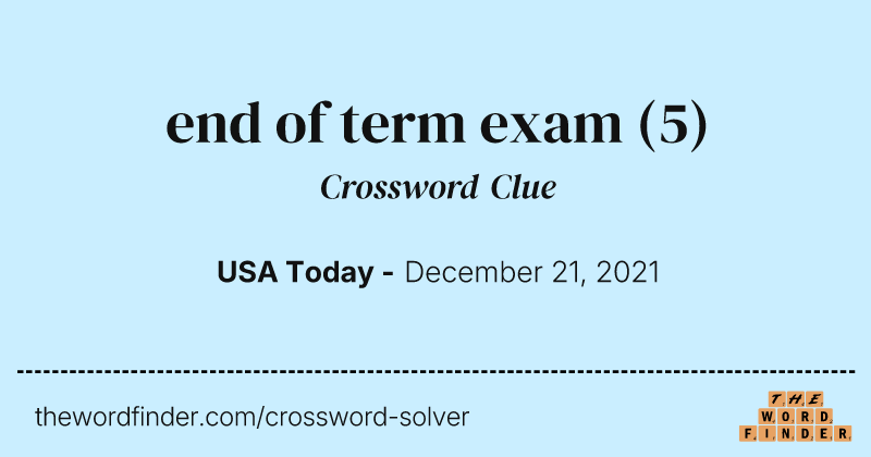 end of term exam crossword clue image