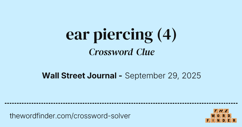 ear piercing crossword clue image