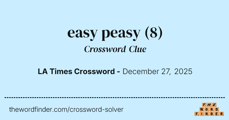 easy peasy crossword clue image