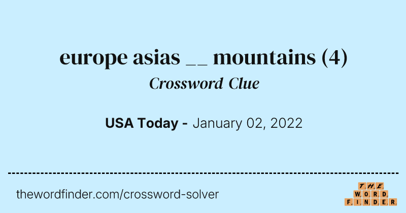 europe asias __ mountains crossword clue image