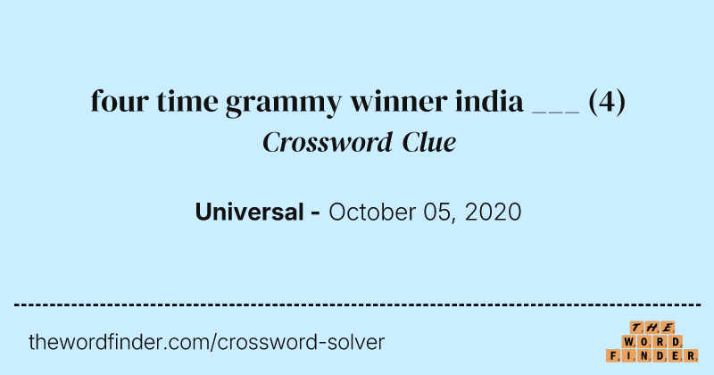 four time grammy winner india ___ crossword clue image