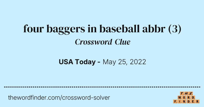 four baggers in baseball abbr crossword clue image