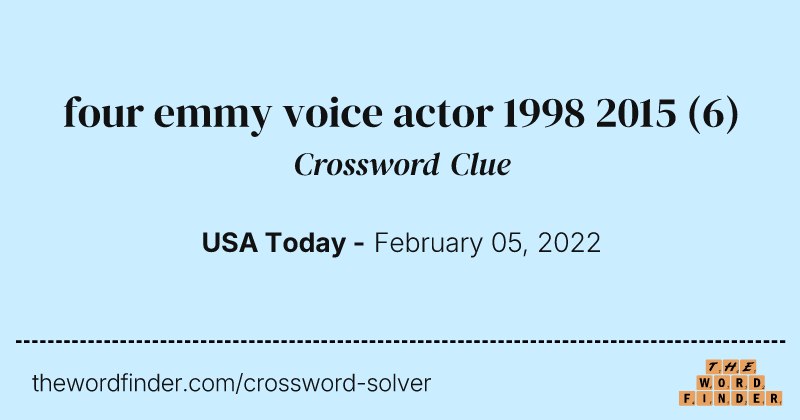 four emmy voice actor 1998 2015 crossword clue image