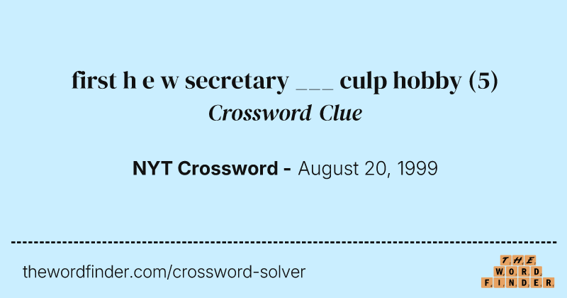 first h e w secretary ___ culp hobby crossword clue image