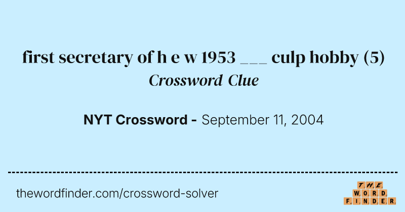 first secretary of h e w 1953 ___ culp hobby crossword clue image