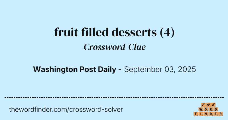 fruit filled desserts crossword clue image