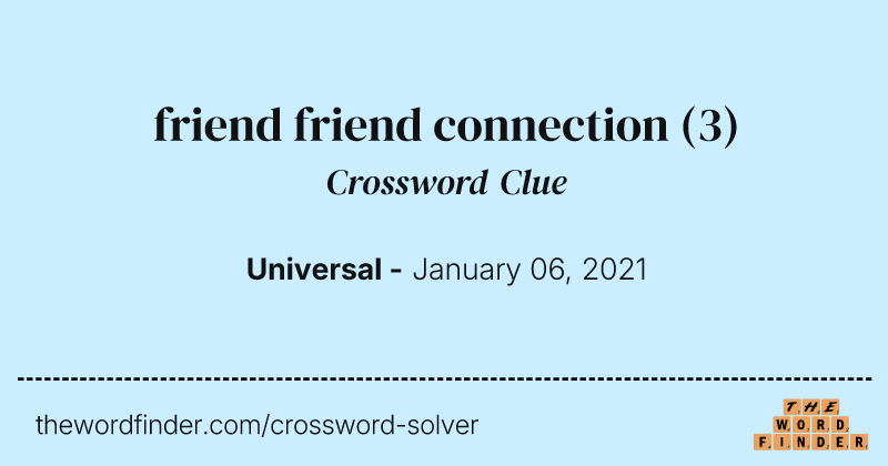 friend friend connection crossword clue image