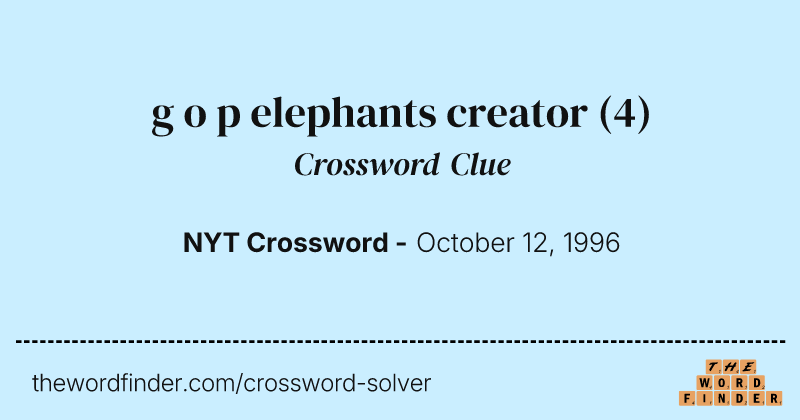 g o p elephants creator crossword clue image