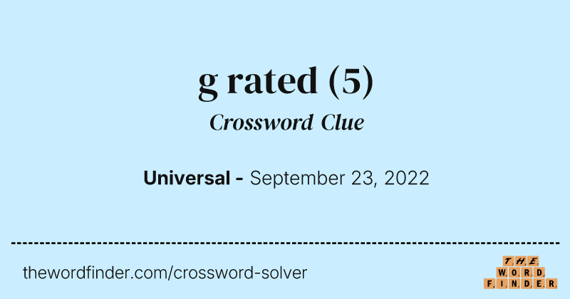 g rated crossword clue image