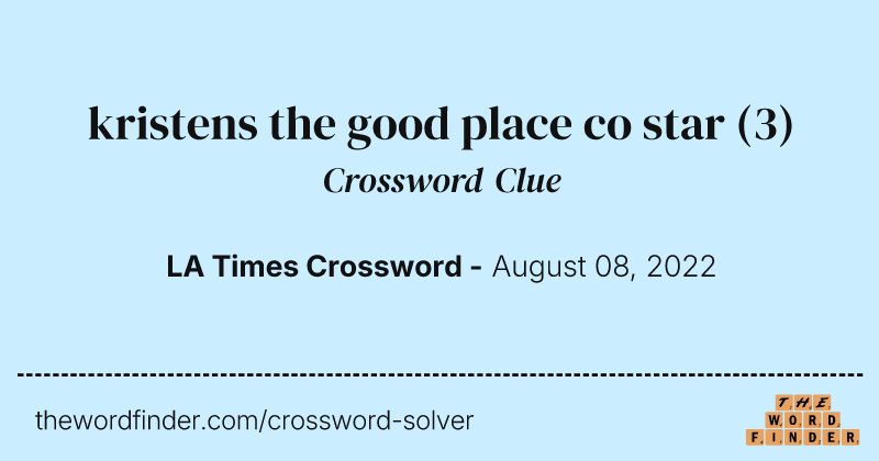kristens the good place co star crossword clue image