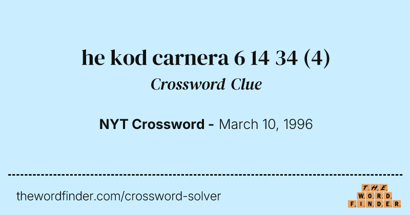 he kod carnera 6 14 34 crossword clue image